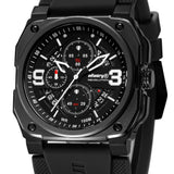 Infantry Revolution Series The Chrono Black Silicone Strap Men Watch REVO-CHR-01-V3