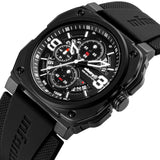 Infantry Revolution Series The Chrono Black Silicone Strap Men Watch REVO-CHR-01-V3