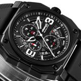 Infantry Revolution Series The Chrono Black Silicone Strap Men Watch REVO-CHR-01-V3