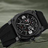 Infantry Revolution Series The Chrono Black Silicone Strap Men Watch REVO-CHR-01-V3