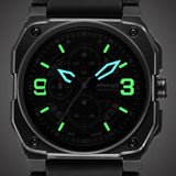 Infantry Revolution Series The Chrono Black Silicone Strap Men Watch REVO-CHR-01-V3