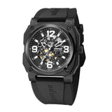 Infantry Revolution The Skeleton Black Silicone Strap Men Watch REVO-SKL-03-V2