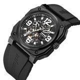 Infantry Revolution The Skeleton Black Silicone Strap Men Watch REVO-SKL-03-V2