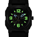 Infantry Revolution The Skeleton Black Silicone Strap Men Watch REVO-SKL-03-V2