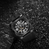 Infantry Revolution The Skeleton Black Silicone Strap Men Watch REVO-SKL-03-V2