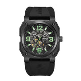 Infantry Revolution The Skeleton Black Silicone Strap Men Watch REVO-SKL-06-V2