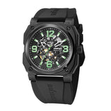 Infantry Revolution The Skeleton Black Silicone Strap Men Watch REVO-SKL-06-V2