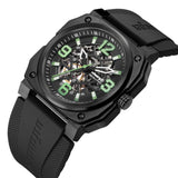 Infantry Revolution The Skeleton Black Silicone Strap Men Watch REVO-SKL-06-V2