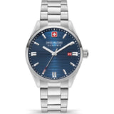 Swiss Military Hanowa Roadrunner Blue Dial Silver Stainless Steel Strap Men Watch SMWGH2200102