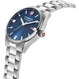 Swiss Military Hanowa Roadrunner Blue Dial Silver Stainless Steel Strap Men Watch SMWGH2200102