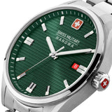 Swiss Military Hanowa Roadrunner Green Dial Silver Stainless Steel Strap Men Watch SMWGH2200105