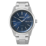 Seiko Solar Blue Dial Silver Stainless Steel Strap Men Watch SNE525P1P