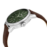 Seiko Solar Green Dial Brown Leather Strap Men Watch SNE529P1P