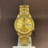 Seiko 5 Gold Dial & Stainless Steel Strap Men Watch SNKK76K1P