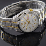 Seiko 5 White Dial Two-Tone Stainless Steel Strap Men Watch SNKL57K1P