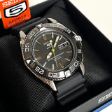 Seiko 5 Black Dial & Rubber Strap Men Watch SNZB23J2P