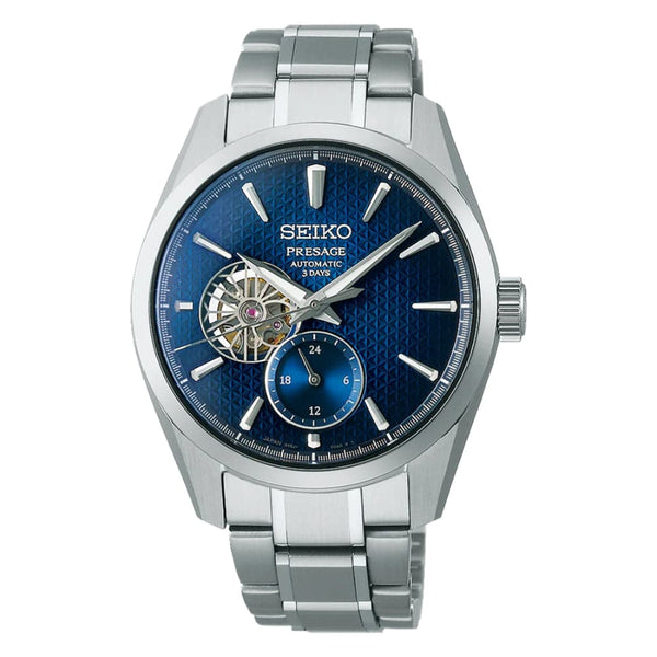 Seiko Presage Blue Dial Silver Stainless Steel Strap Men Watch SPB417J1