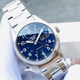 Seiko 5 Blue Dial Silver Stainless Steel Strap Men Watch SRPG29K1P