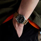 Seiko 5 Sports Black Dial Brown Nylon Strap Men Watch SRPG35K1P