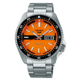 Seiko 5 Orange Dial Silver Stainless Steel Strap Men Watch SRPK11K1