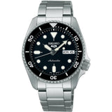 Seiko 5 Black Dial Silver Stainless Steel Strap Men Watch SRPK29K1