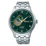 SEIKO PRESAGE GREEN DIAL CHRONO-LOOK SILVER WATCH SSA463J1