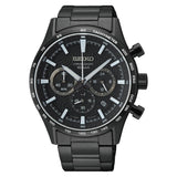 Seiko Chronograph Black Dial Stainless Steel Strap Men Watch SSB415P1P