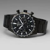 Seiko Chronograph Black Dial Stainless Steel Strap Men Watch SSB415P1P