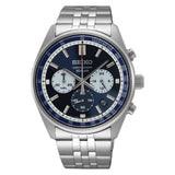 Seiko Chronograph Blue Dial Silver Stainless Steel Strap Men Watch SSB427P1