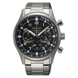 Seiko Chronograph Black Dial Stainless Steel Sports Men's Watch SSB447P1