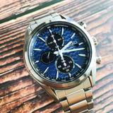 Seiko Chronograph Blue Dial With Silver Stainless Steel Men Watch SSC801P1