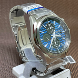 Seiko Chronograph Blue Dial With Silver Stainless Steel Men Watch SSC801P1