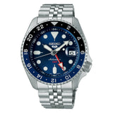 Seiko 5 GMT Blue Dial Silver Stainless Steel Strap Men Watch SSK003K1P