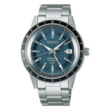 Seiko Presage Automatic GMT Silver Stainless Steel Strap Men Watch SSK009J1