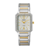 Seiko Solar Two-Tone Stainless Steel Strap Women Watch SUP466P1