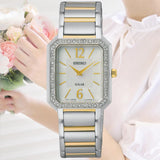 Seiko Solar Two-Tone Stainless Steel Strap Women Watch SUP466P1