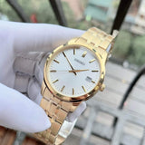 Seiko White Dial Gold Stainless Steel Strap Men Watch SUR404P1