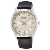 Seiko Classic Brown Leather Strap Men Watch SUR421P1P