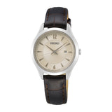 Seiko Classic Brown Leather Strap Women Watch SUR427P1P