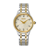 Seiko Gold Dial Two-Tone Stainless Steel Strap Women Watch SUR549P1