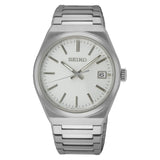 Seiko White Dial Silver Stainless Steel Strap Men Watch SUR553P1P