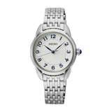 Seiko White Dial Silver Stainless Steel Strap Women Watch SUR561P1