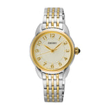 Seiko Gold Dial Two-Tone Stainless Steel Strap Women Watch SUR562P1