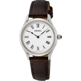 Seiko Classic Brown Leather Strap Women Watch SWR071P1P