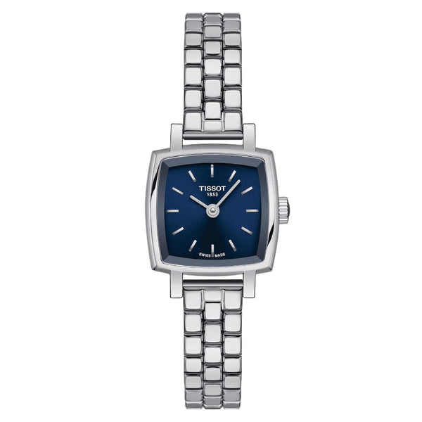 Tissot Lovely Square Blue Dial Silver Stainless Steel Strap Women Watch T0581091104101