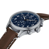 Tissot Chronograph Blue Dial Leather Strap Men Watch T1166171604200