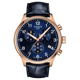 Tissot Chronograph Blue Dial Leather Strap Men Watch T1166173604200