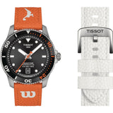 Tissot Seastar Wilson WNBA Collection Black Dial Orange Leather Strap Unisex Watch T1208071705100