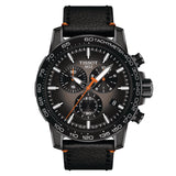 Tissot Supersport Chrono Basketball Edition Black Gradient Dial Leather Strap Watch T1256173608100