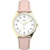 Timex Indiglo White Dial Pink Leather Strap Women Watch TW2V25200